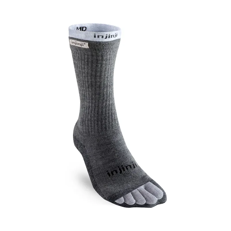 Injinji Men's Liner plus Hiker Toe Socks Charcoal Heather Grey