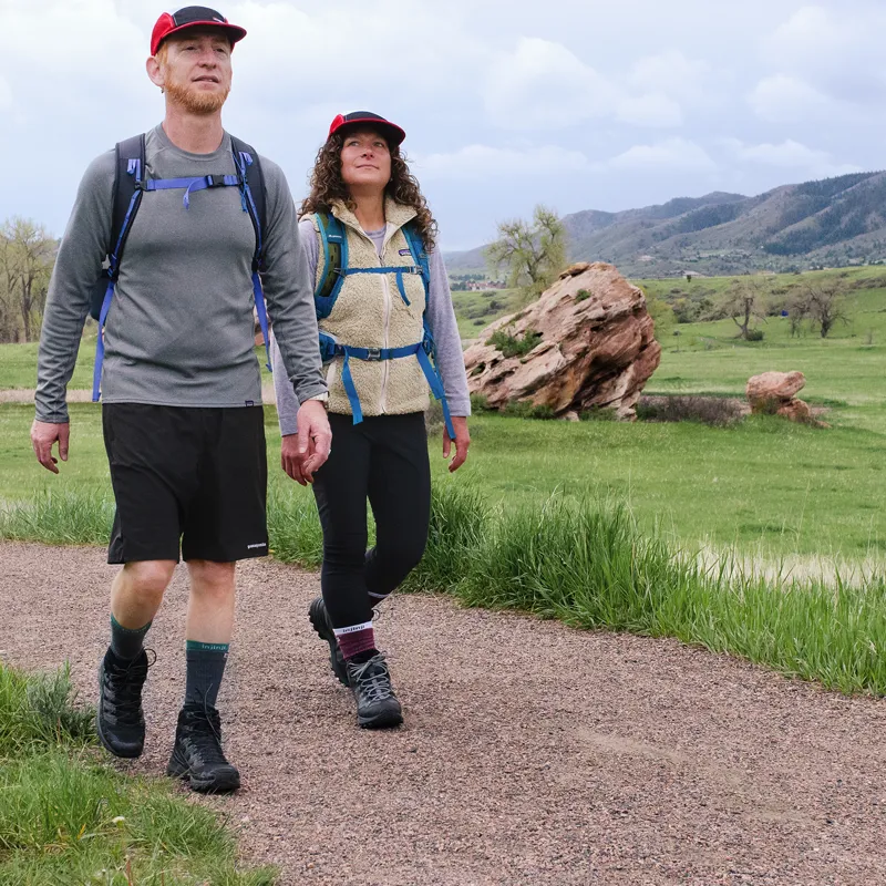 Injinji Women's Liner plus Hiker Toe Socks Maroon Heather Grey-3