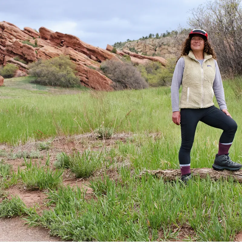 Injinji Women's Liner plus Hiker Toe Socks Maroon Heather Grey-4