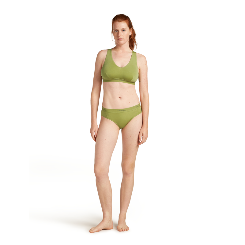 Icebreaker Womens 125 Cool Lite Sprite Racerback Bra Olive-6