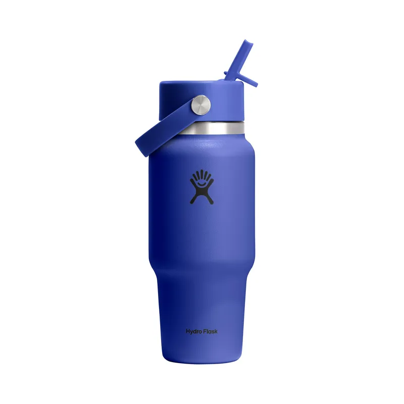 Hydro Flask 24oz Wide Flex Straw Travel Bottle Capri Blue