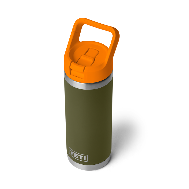 YETI Rambler 18oz Colour Straw Bottle Olive/King Crab Orange-3