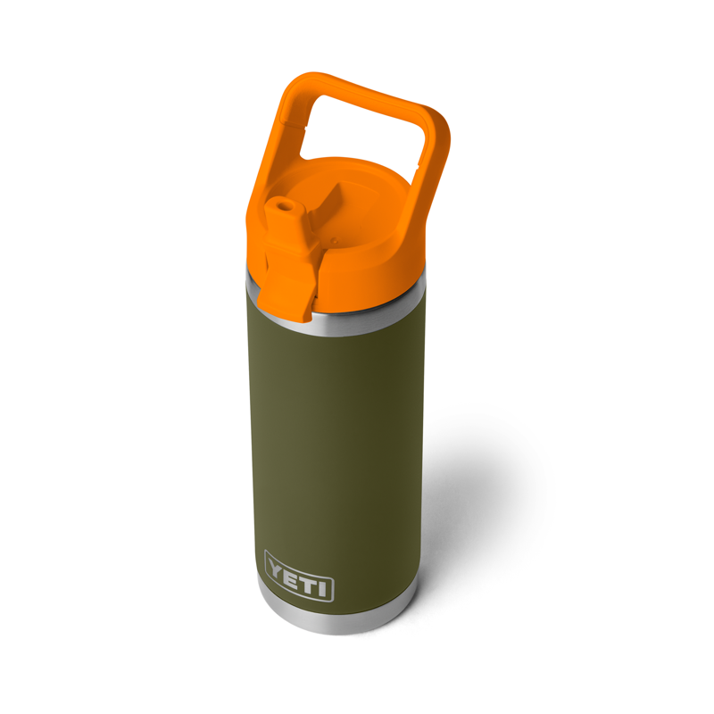 YETI Rambler 18oz Colour Straw Bottle Olive/King Crab Orange-4