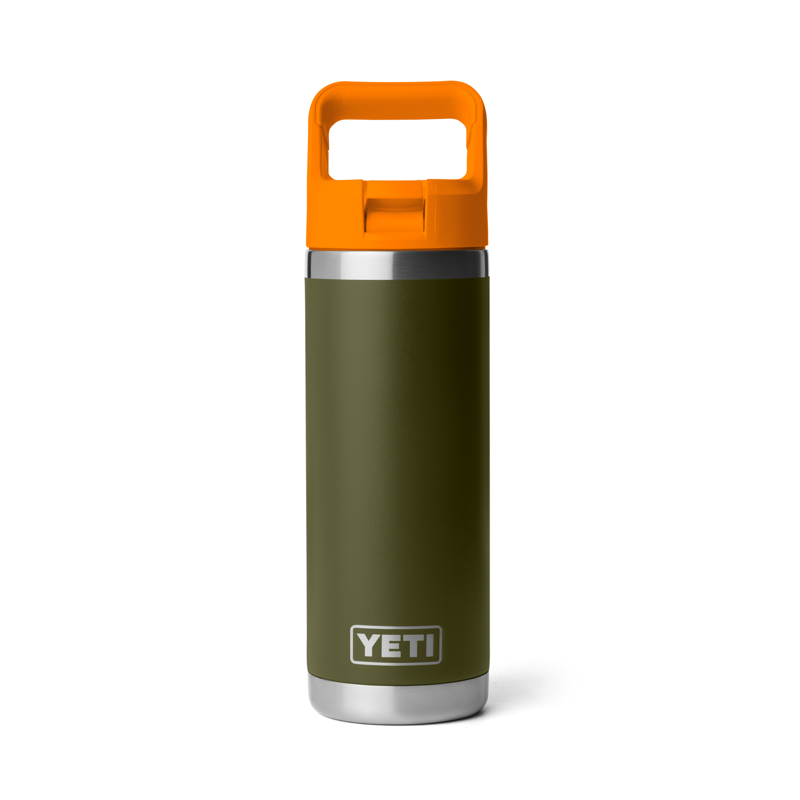 YETI Rambler 18oz Colour Straw Bottle Olive/King Crab Orange-1