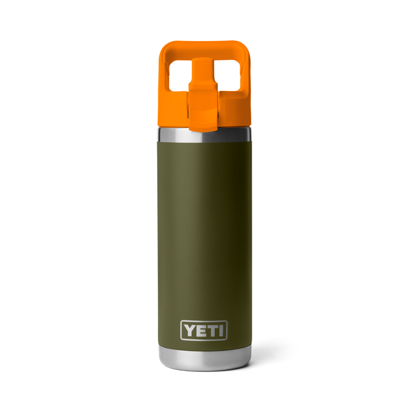 YETI Rambler 18oz Colour Straw Bottle Olive/King Crab Orange