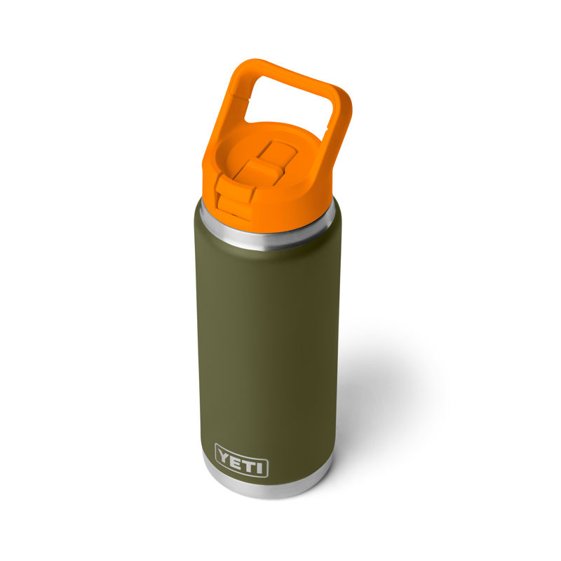YETI Rambler 26oz Colour Straw Bottle Olive/King Crab Orange-4