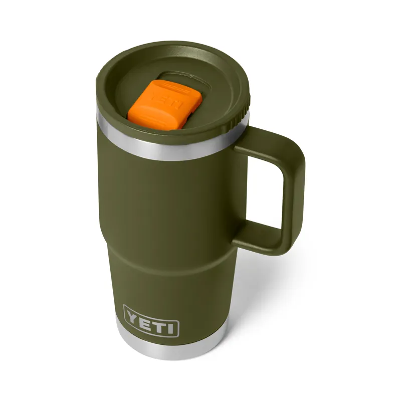 YETI Rambler 20oz Travel Mug Olive/King Crab Orange-1