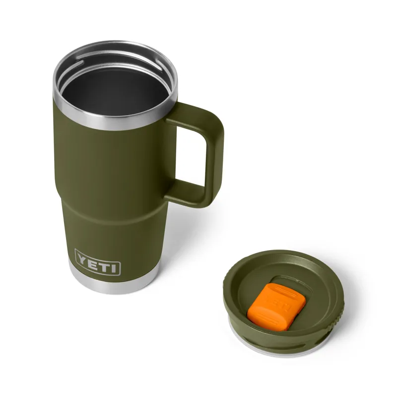 YETI Rambler 20oz Travel Mug Olive/King Crab Orange-3