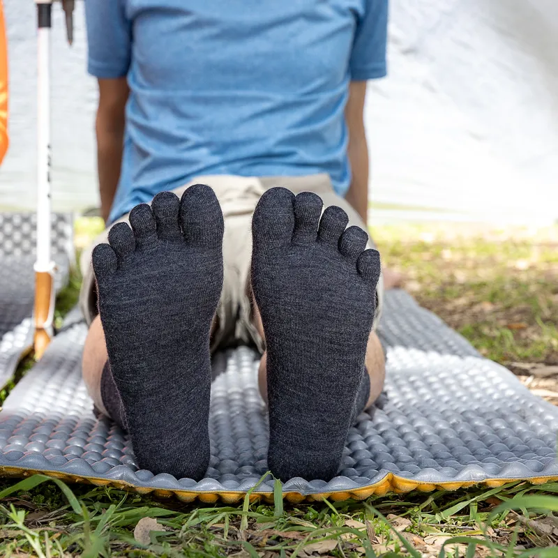Injinji Liner Crew Wool Toe Socks Slate-3