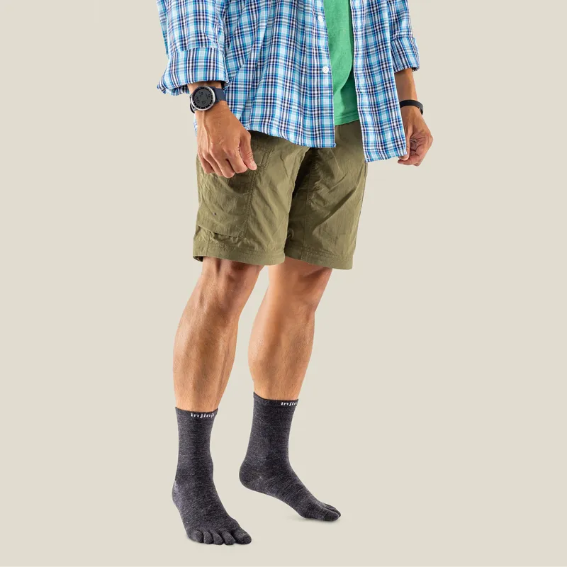 Injinji Liner Crew Wool Toe Socks Slate-2