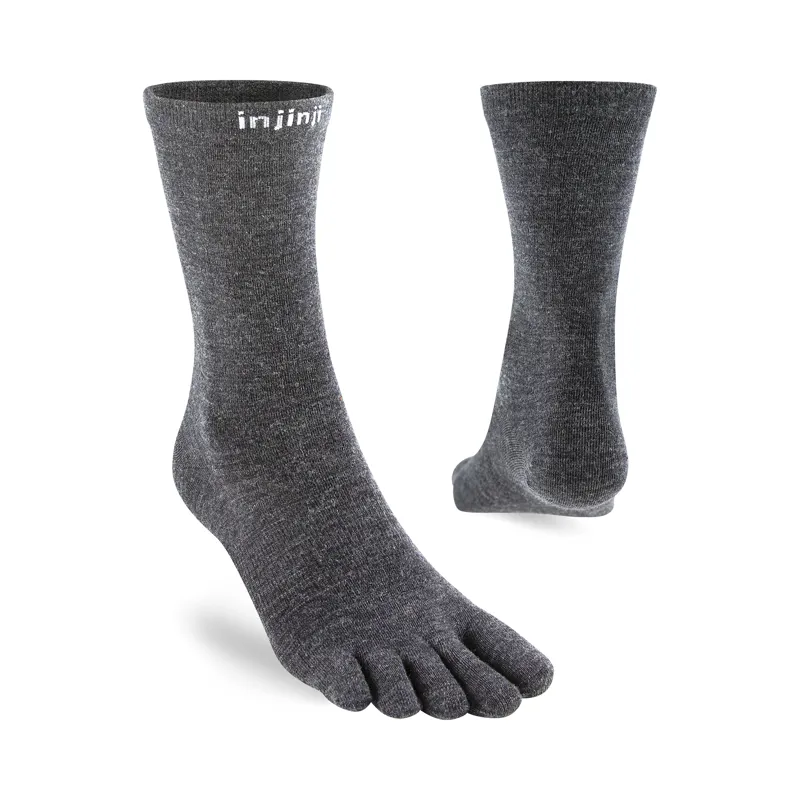 Injinji Liner Crew Wool Toe Socks Slate