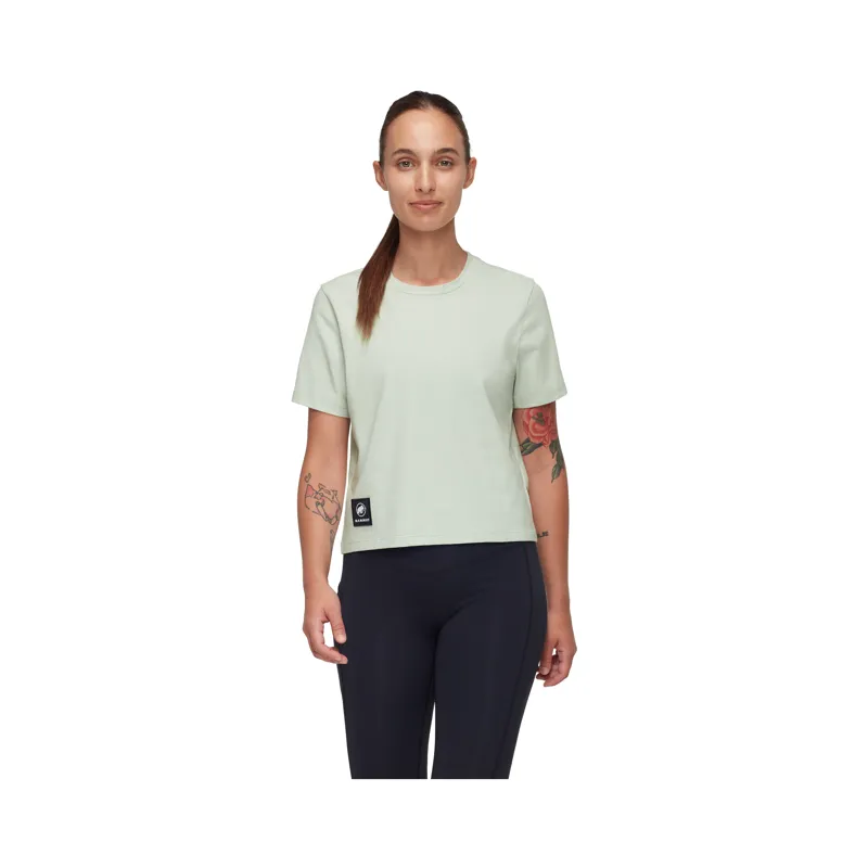 Mammut Women's Massone Cropped Patch T-Shirt Silver Sage-1