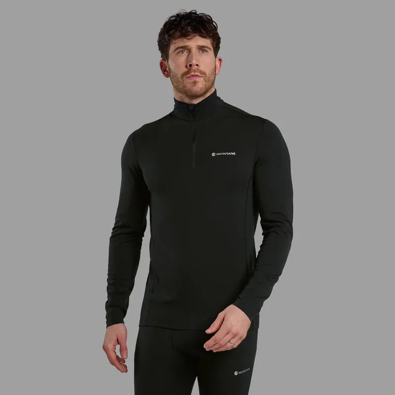 Montane Men's Malli Long Sleeve Zip T-Shirt Black-1