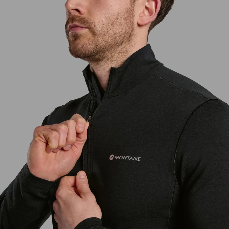 Montane Men's Malli Long Sleeve Zip T-Shirt Black-4