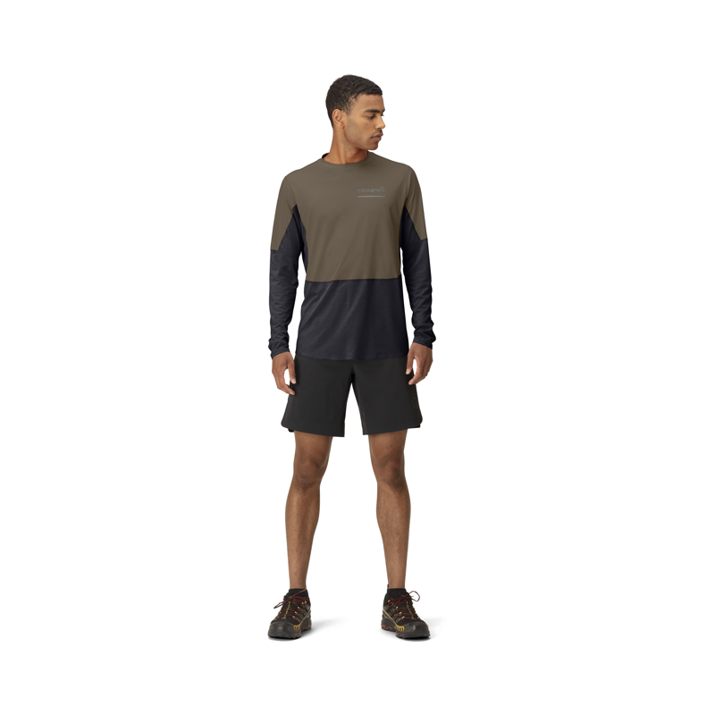 Norrona Men's Senja Equaliser Lightweight Long Sleeve Baselayer Olive Night-3