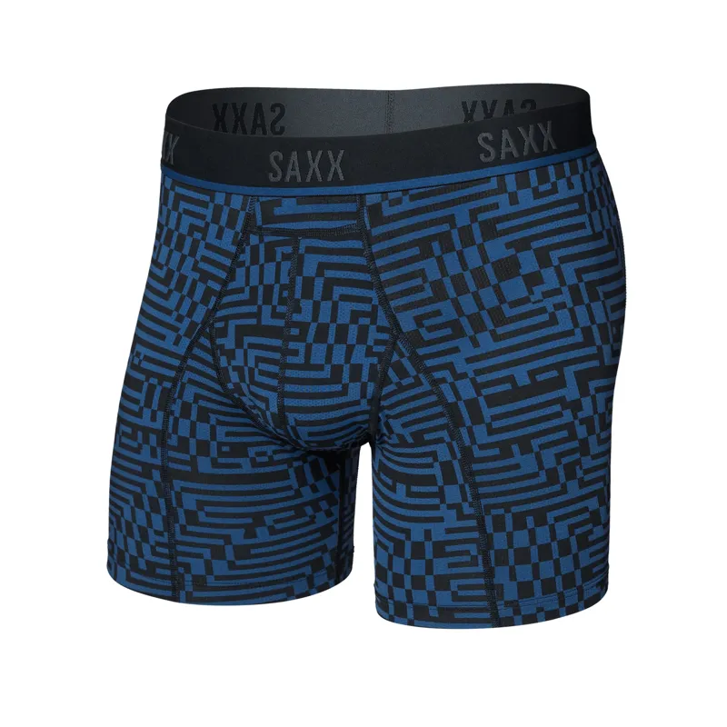 Saxx Kinetic Light Compression-Mesh Boxer Briefs Maze Camo Navy Dawn