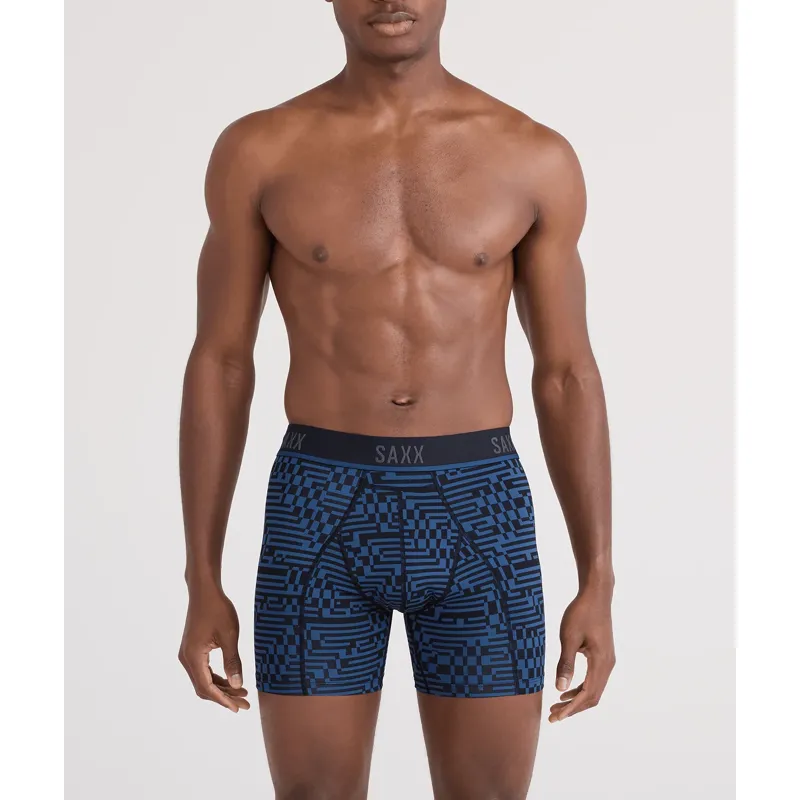 Saxx Kinetic Light Compression-Mesh Boxer Briefs Maze Camo Navy Dawn-3