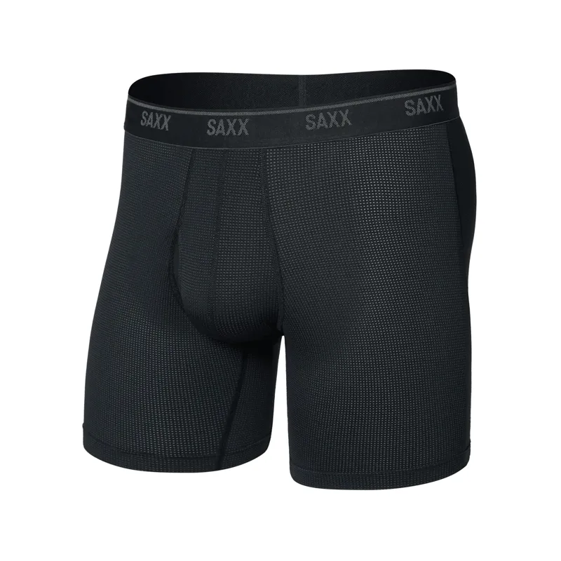 SAXX Men's Quest Quick-Dry Mesh Boxer Briefs Fly Black