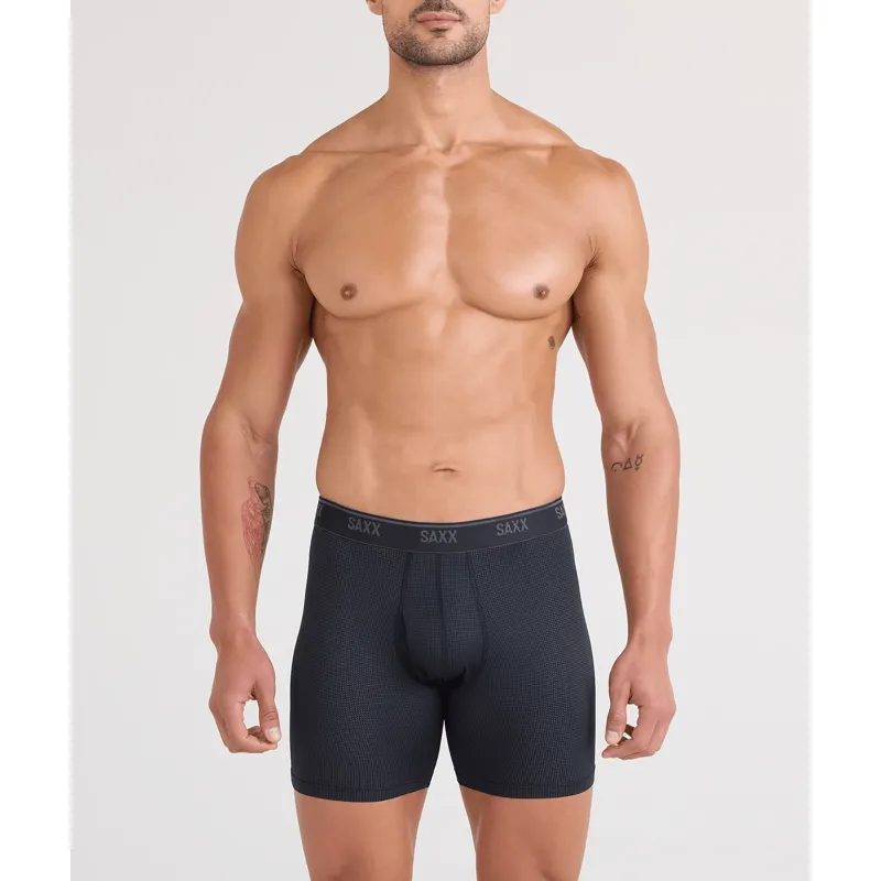 SAXX Men's Quest Quick-Dry Mesh Boxer Briefs Fly Black-1