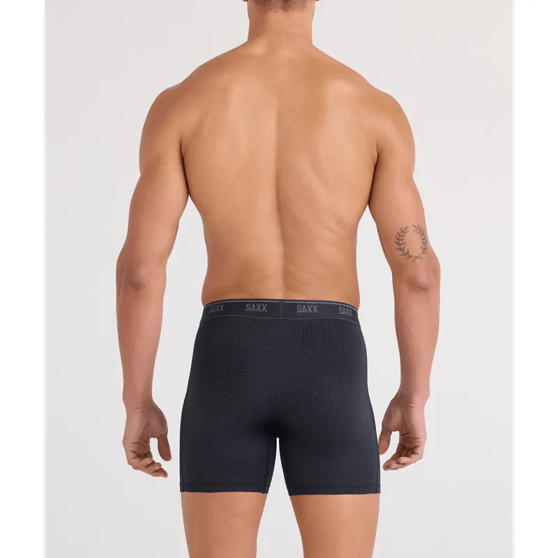 SAXX Men's Quest Quick-Dry Mesh Boxer Briefs Fly Black-2