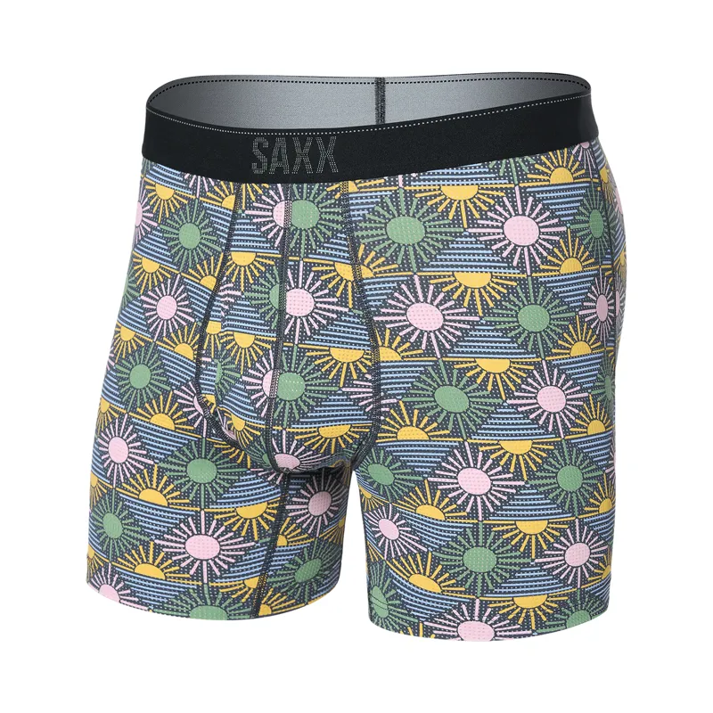 SAXX Men's Quest Boxer Briefs Rise and Shine Ebony