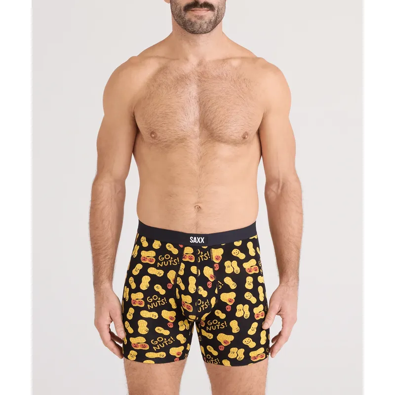 SAXX Men's Vibe Xtra Boxer Briefs Fly Go Nuts Black-1