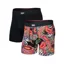 SAXX Men's Vibe Xtra Boxer Briefs Fly Two-Pack Jungle Paisley Black