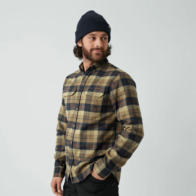 Fjallraven Men's Singi Heavy Flannel Shirt Black/ Deep Forest-2