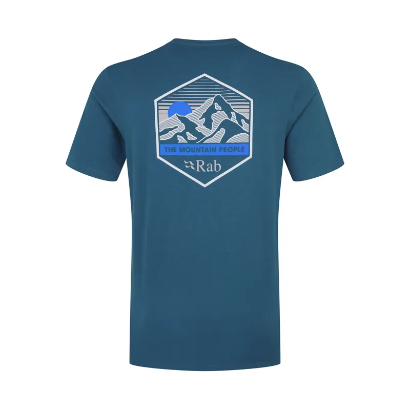 Rab Mens Stance Mountain Peak T-Shirt Tempest Blue-2