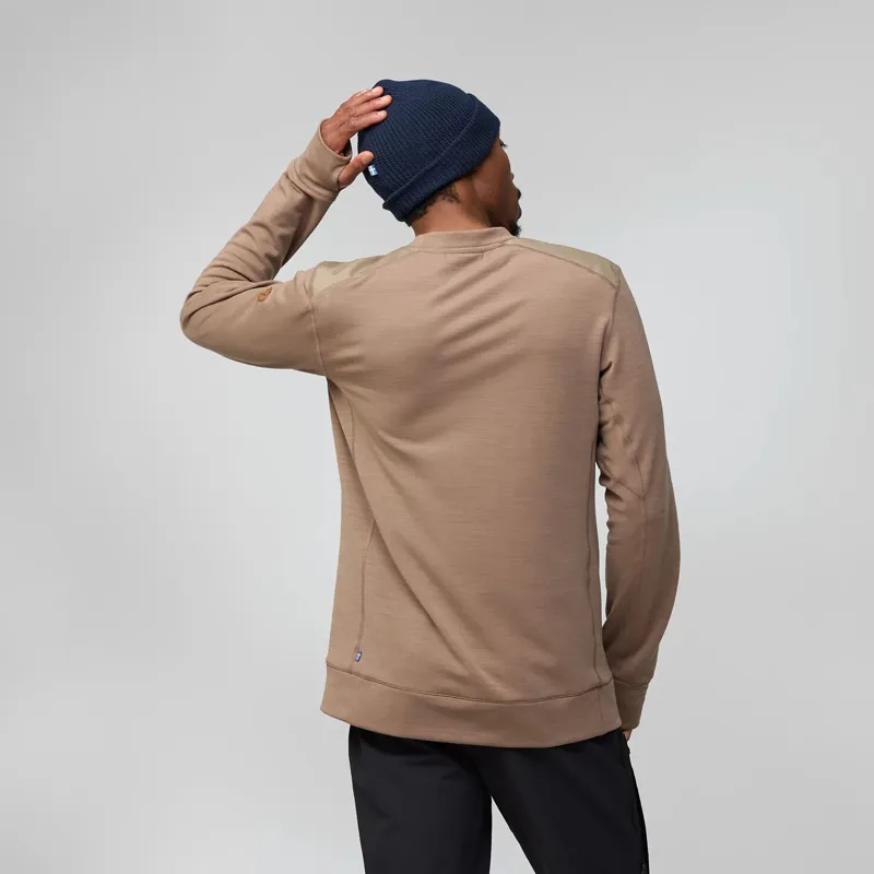Fjallraven Men's Keb Fleece Crew Neck Suede Brown-3