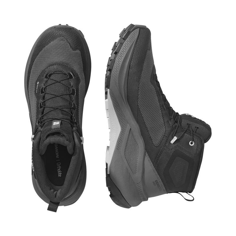 Salomon Men's Genesis Mid GTX Hiking Shoes Black Asphalt Alloy-4