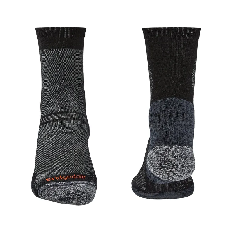 Bridgedale Men's Hike Ultra Light Merino Performance Crew Socks Black-1