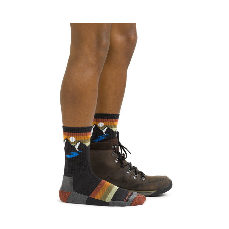 Darn Tough Men's Sunset Ridge Micro Crew Lightweight Hiking Socks Charcoal-2