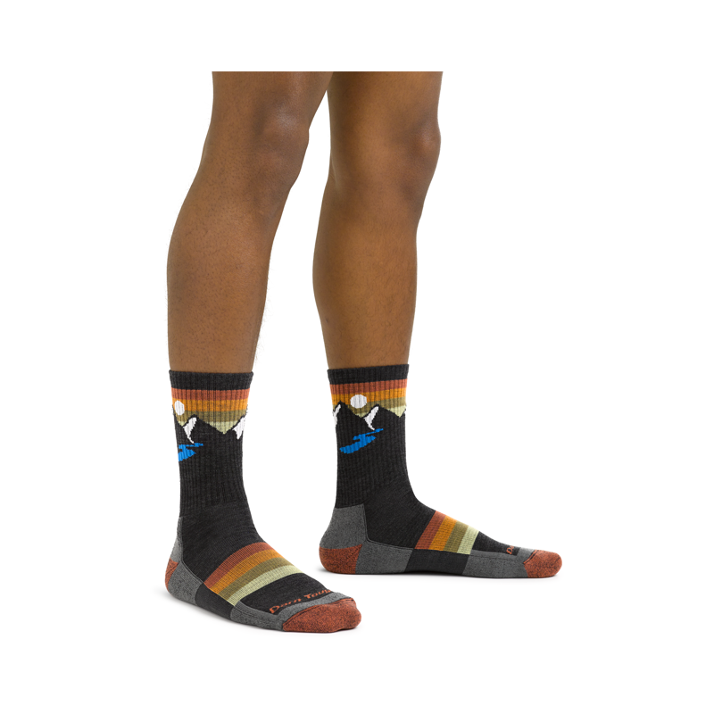 Darn Tough Men's Sunset Ridge Micro Crew Lightweight Hiking Socks Charcoal-1