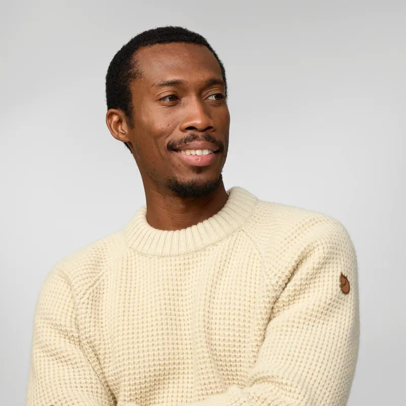 Fjallraven Men's Ovik Waffle Knit Jumper Grey-2