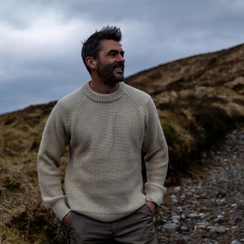 Fjallraven Men's Ovik Waffle Knit Jumper Navy-9