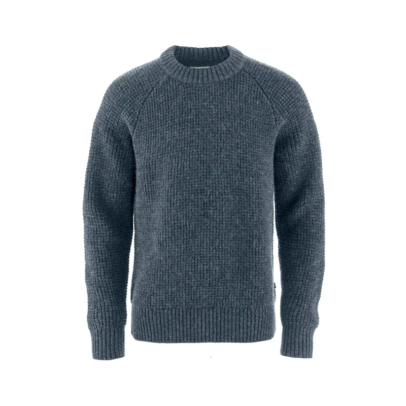 Fjallraven Men's Ovik Waffle Knit Jumper Navy