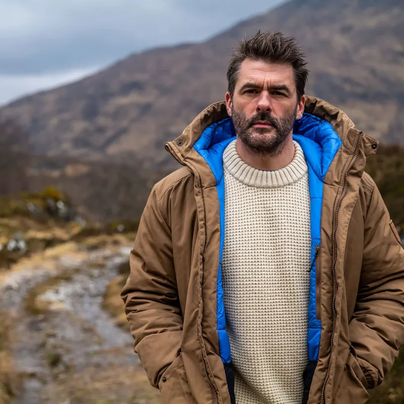 Fjallraven Men's Ovik Waffle Knit Jumper Navy-10