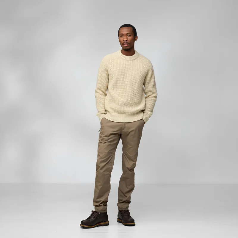 Fjallraven Men's Ovik Waffle Knit Jumper Grey / Melange-7