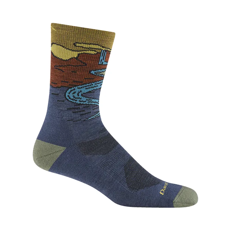 Darn Tough Men's Chasing Waterfalls Micro Crew Lightweight Socks with Cushion Denim