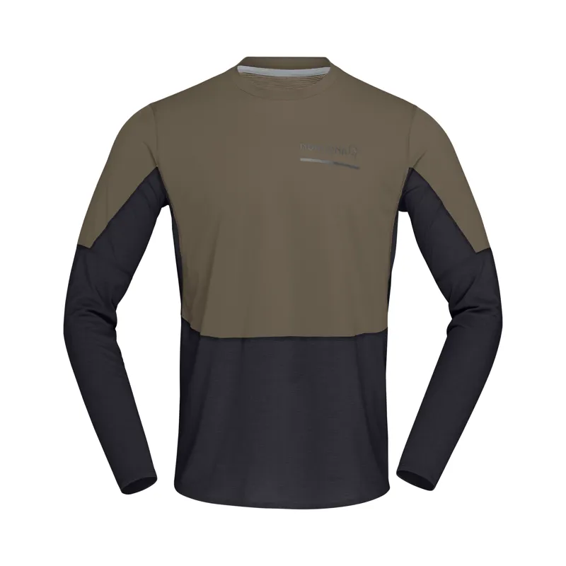 Norrona Men's Senja Equaliser Lightweight Long Sleeve Baselayer Olive Night