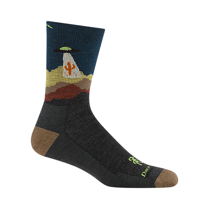Darn Tough Spaced Out Micro Crew Lightweight Hiking Socks Charcoal-2