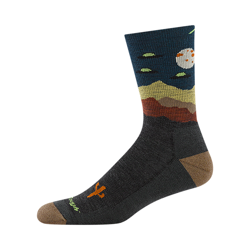 Darn Tough Spaced Out Micro Crew Lightweight Hiking Socks Charcoal-1