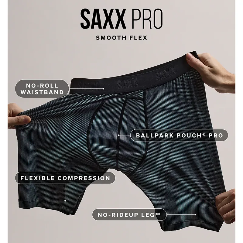SAXX Men's Smooth Flex Light Compression Shorts Black-3
