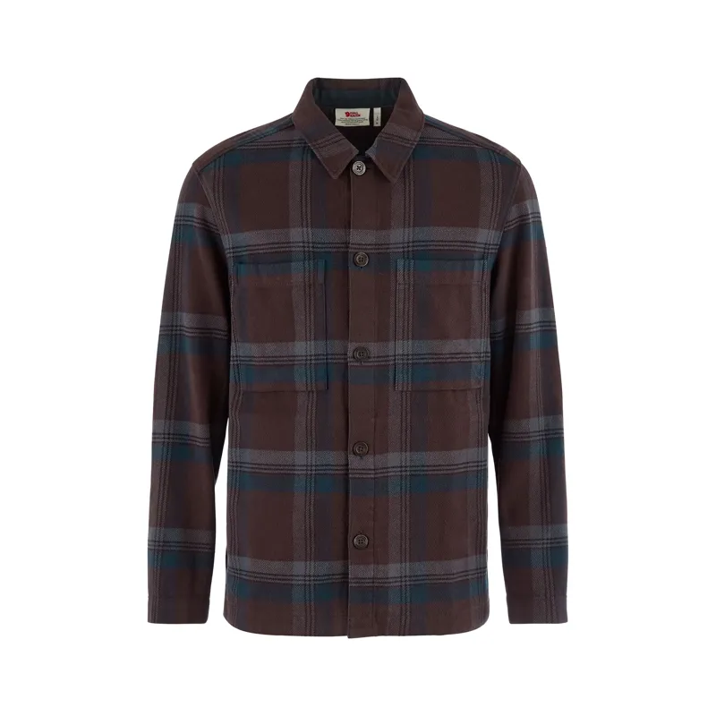 Fjallraven Men's Singi Flannel Overshirt Black Oak / Dark Navy