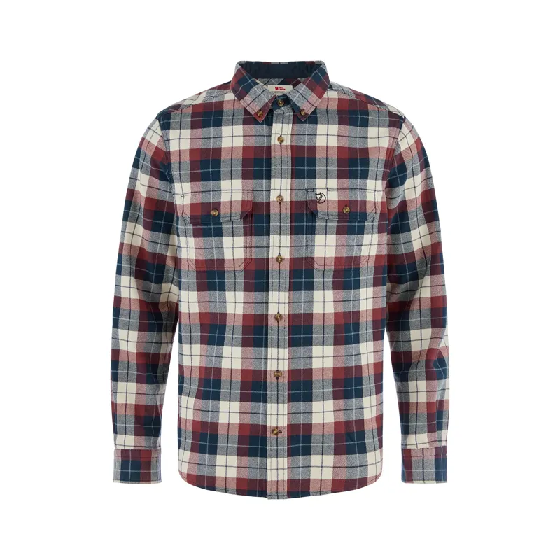 Fjallraven Men's Singi Heavy Flannel Shirt Dark Navy / Maroon