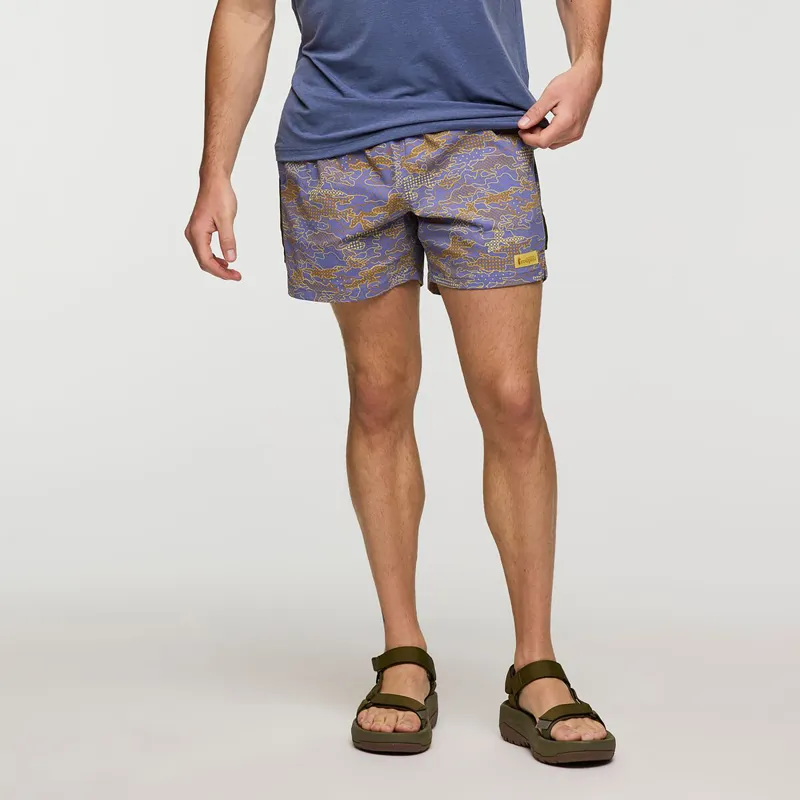 Cotopaxi Men's Brinco Five Inch Shorts Print Scenic Route Blue Smoke-2