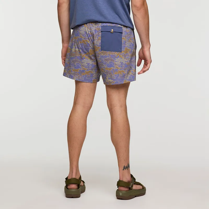 Cotopaxi Men's Brinco Five Inch Shorts Print Scenic Route Blue Smoke-3