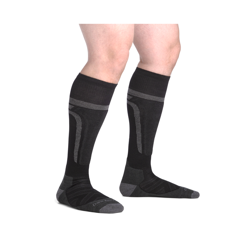 Darn Tough Men's Edge Over-the-Calf Midweight Ski Socks with Cushion Black-2