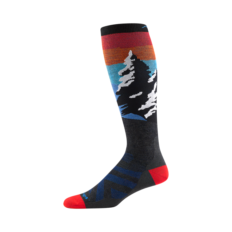 Darn Tough Men's Solstice Over-the-Calf Lightweight Ski Socks Charcoal-1